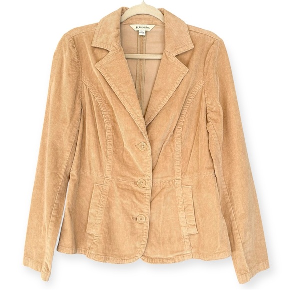 NWT ST. JOHN'S BAY, Camel Cotton Corduroy Blazer Jacket, Tailored Fit, Medium - Picture 1 of 7